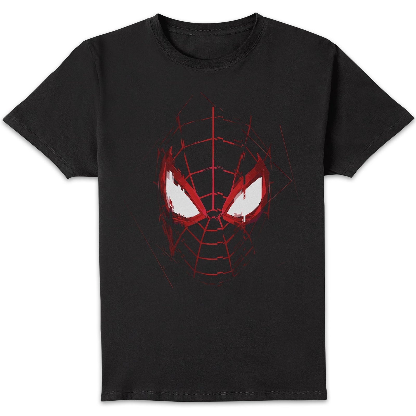 Spiderman Miles Morales - Mask Glitch T-shirt - Noir
