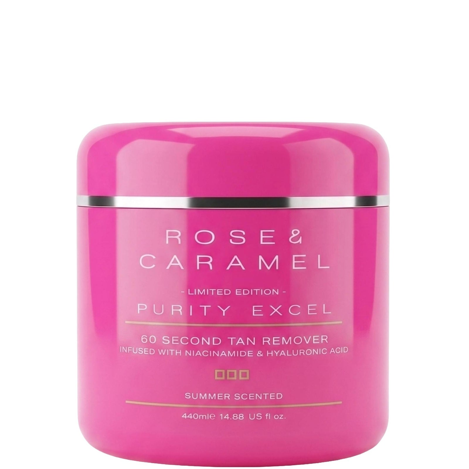 Rose & Caramel Purity Excel 60 Second Self Tan Remover 440ml - Limited Edition Summer Scent