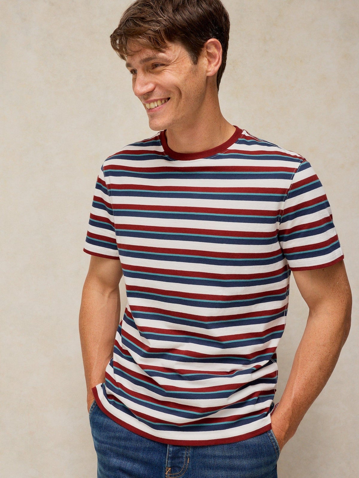 T-Shirt Abersoch mit Streifen - XXL/R