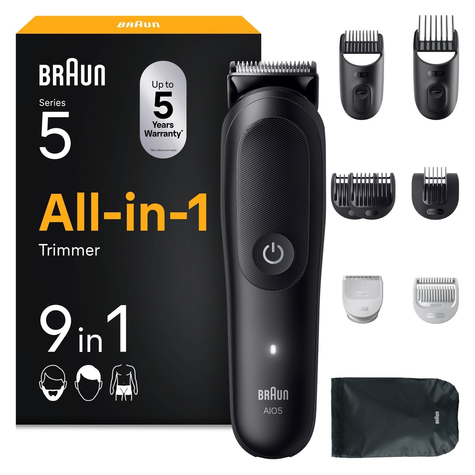 Braun All-in-One Trimmer AIO5535n 9-in-1 Set: retailer-supplied image