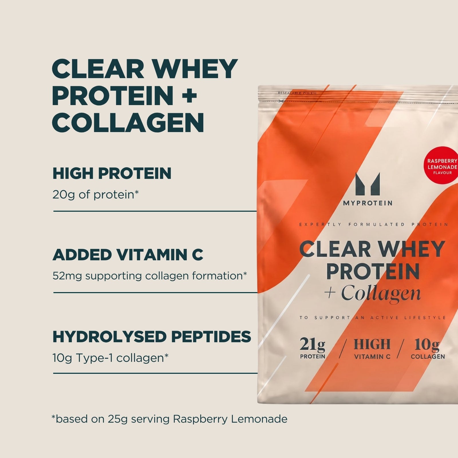 Myprotein Impact Week Clear Protein Bundle - Raspberry Lemonade - 20servings - Orange Mango