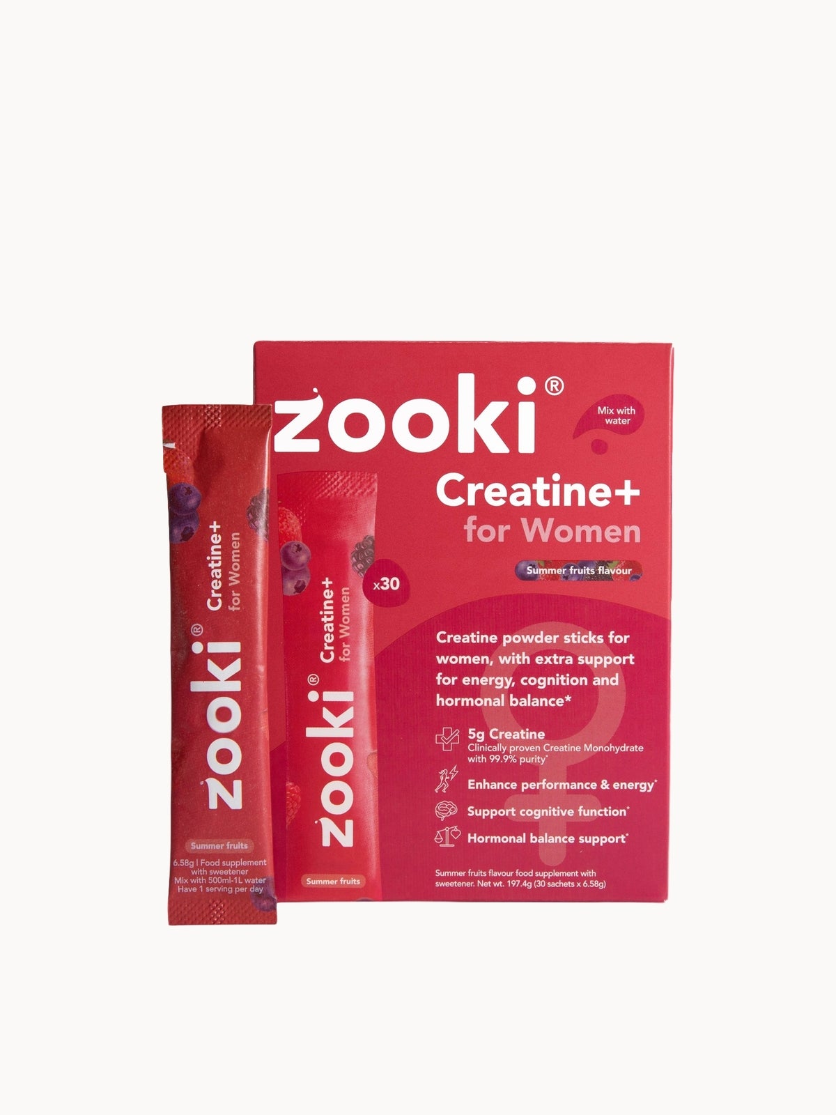 Zooki Women's Creatine+ For 1 Month Supply With Water Bottle - Image 2