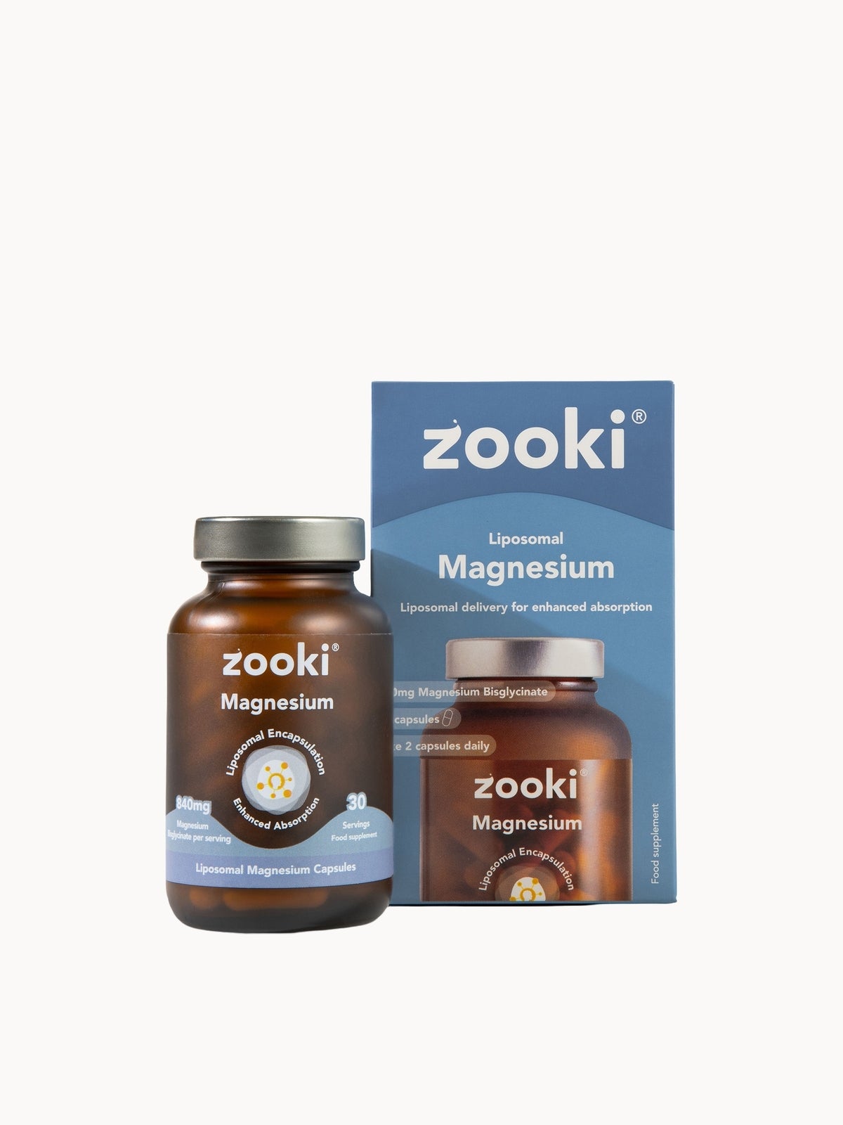 Zooki Liposomal Magnesium Bisglycinate 840mg Capsules - 30 Day Supply - Image 1