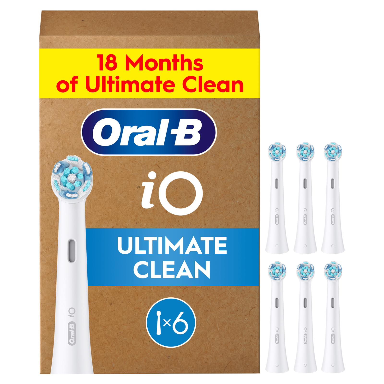 Oral-B iO Ultimate Clean Toothbrush Heads White 6 Pack