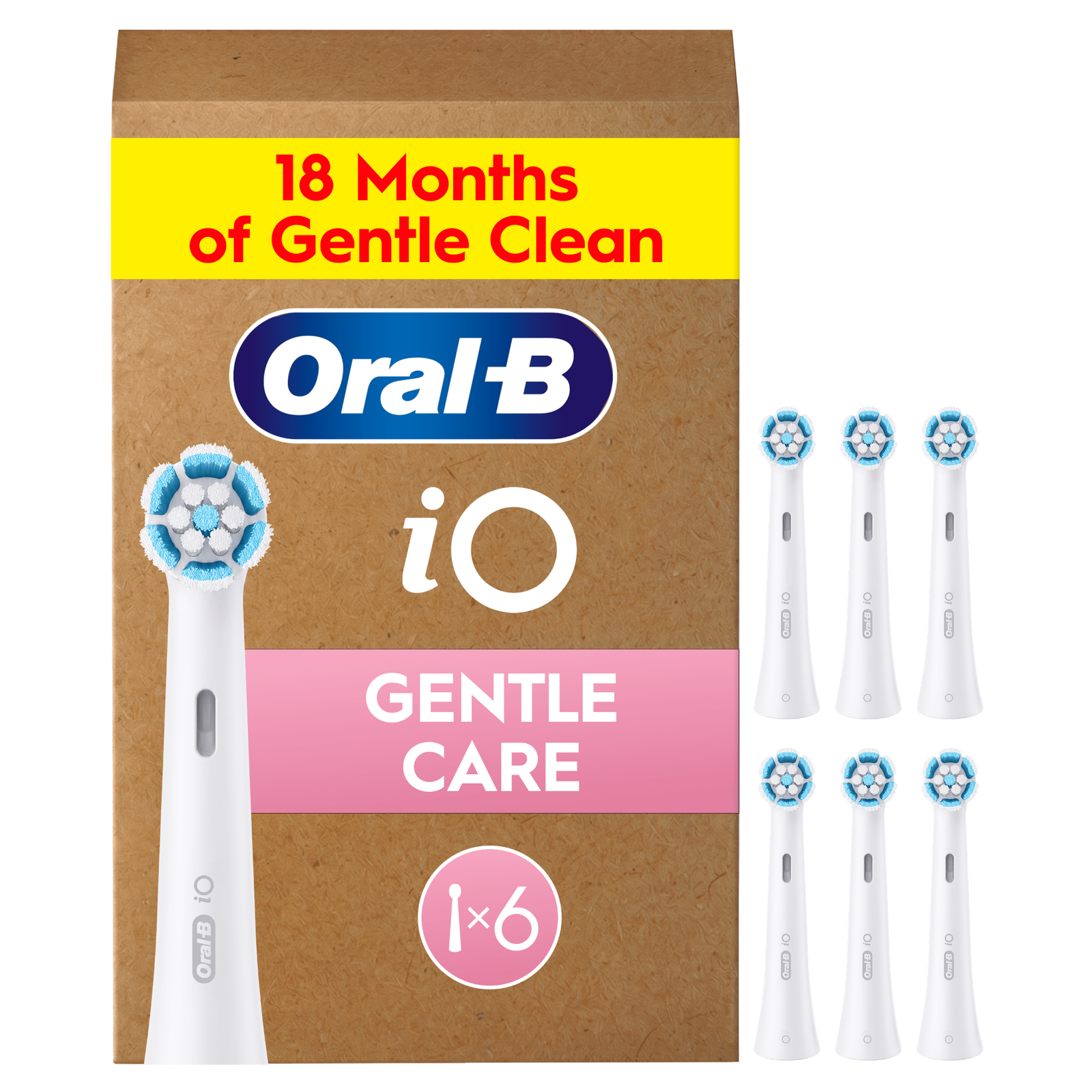 Oral-B iO Gentle Clean Toothbrush Heads White 6 Pack