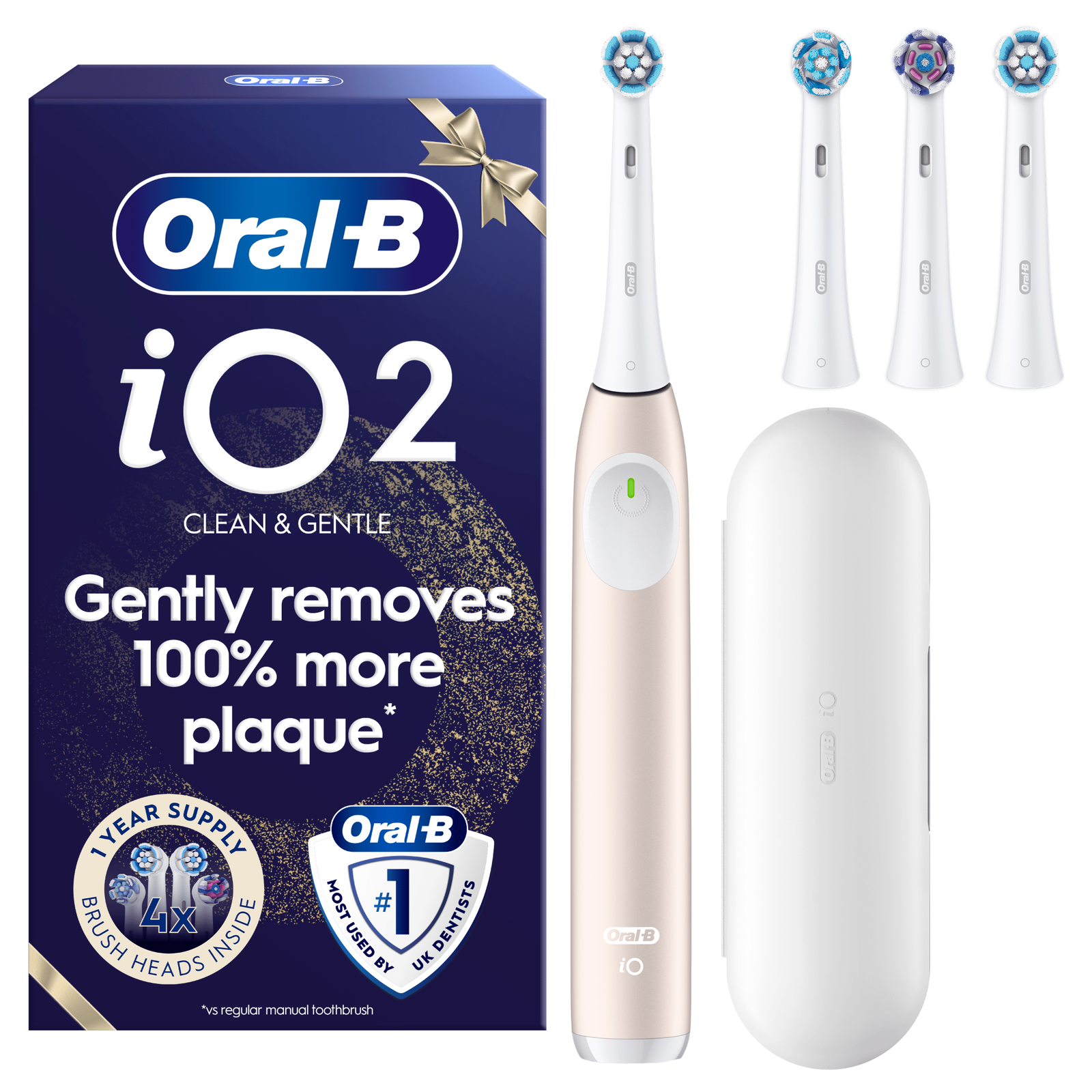 Oral-B iO2 Pink Electric Toothbrush Holiday Gift Pack: retailer-supplied image