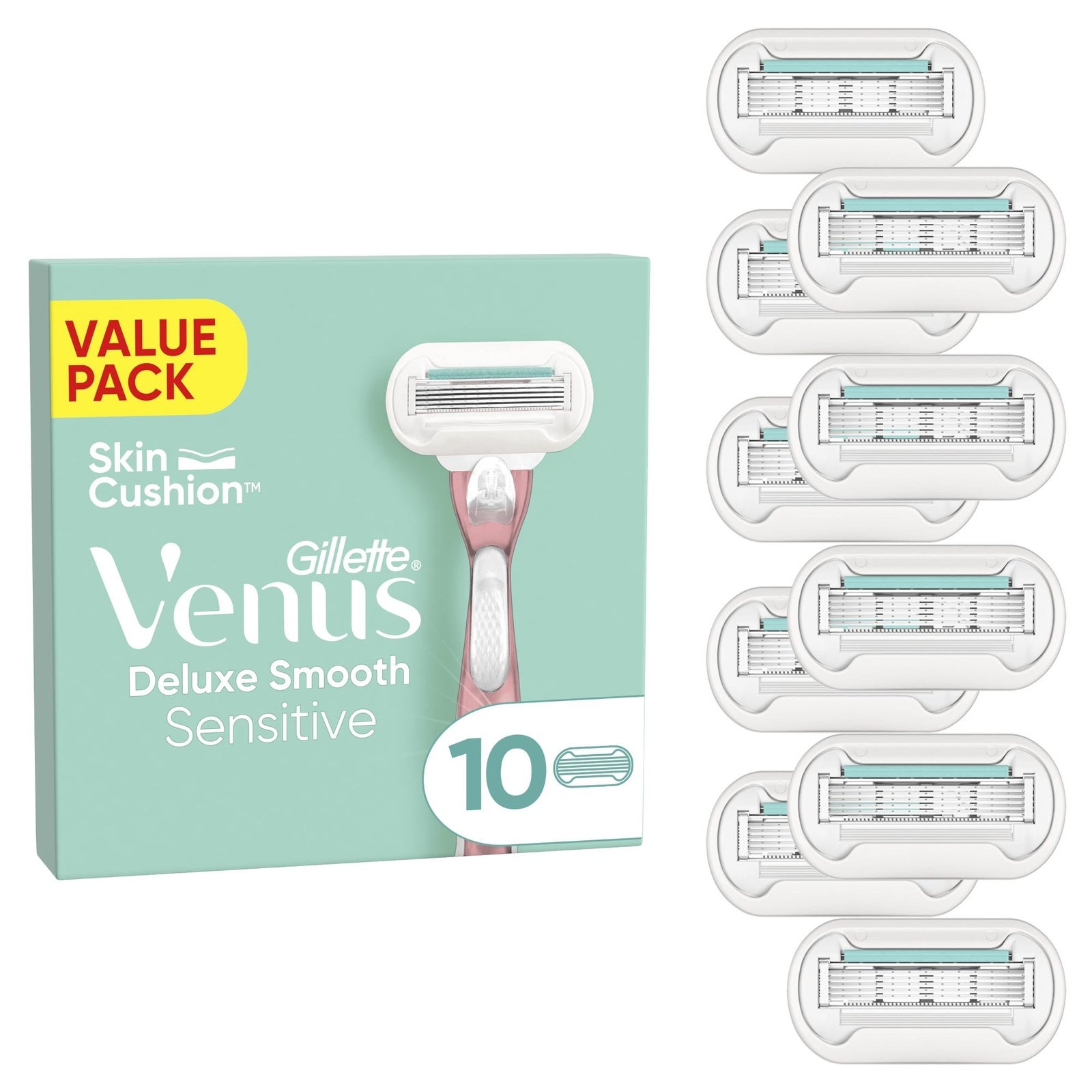 Gillette Venus Deluxe Smooth Sensitive Razor Blades x 10