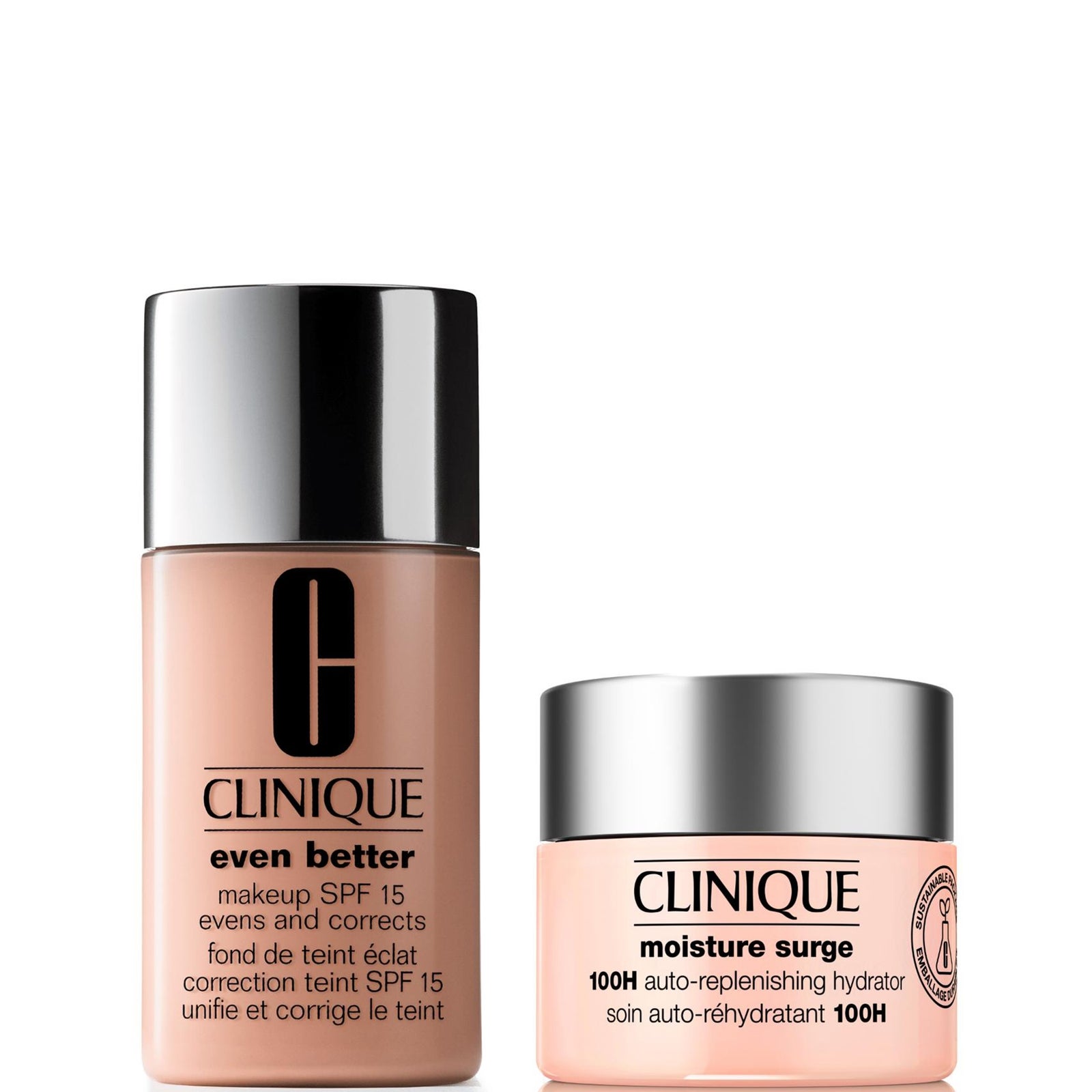 Clinique Even Better Makeup Foundation SPF 15 & Moisture Surge 100H Hydrator Moisturiser Bundle (Various Shades) - CN 28 IVORY