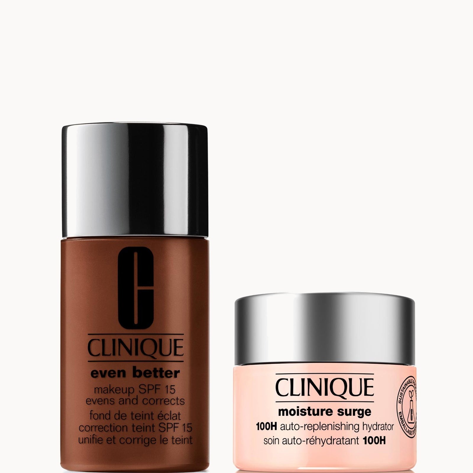 Clinique Even Better Vitamin Makeup Foundation & Moisture Surge 100H Hydrator Moisturiser Bundle (Various Shades) - CN 127 Truffle