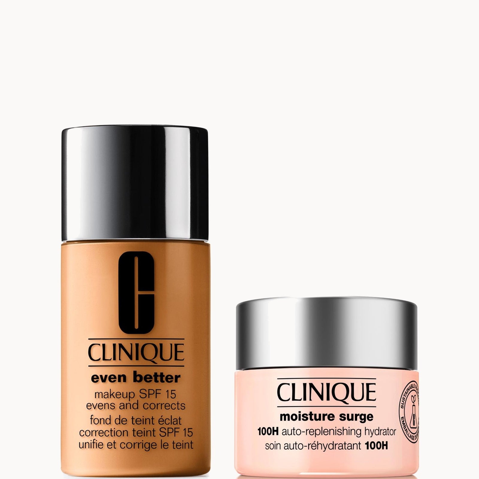 Clinique Even Better Vitamin Makeup Foundation & Moisture Surge 100H Hydrator Moisturiser Bundle (Various Shades) - WN 112 GINGER
