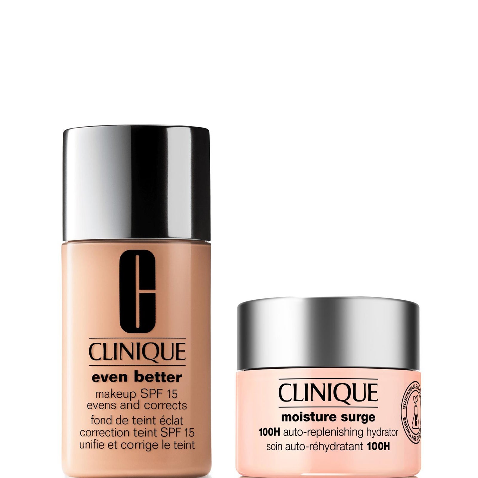 Clinique Even Better Vitamin Makeup Foundation & Moisture Surge 100H Hydrator Moisturiser Bundle (Various Shades) - CN 02 Breeze