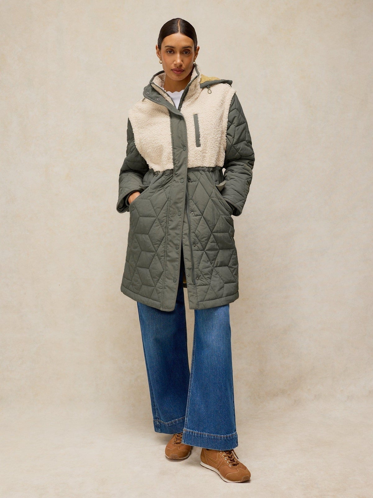 Vielseitige Steppjacke Alina mit Teddyfell - 44