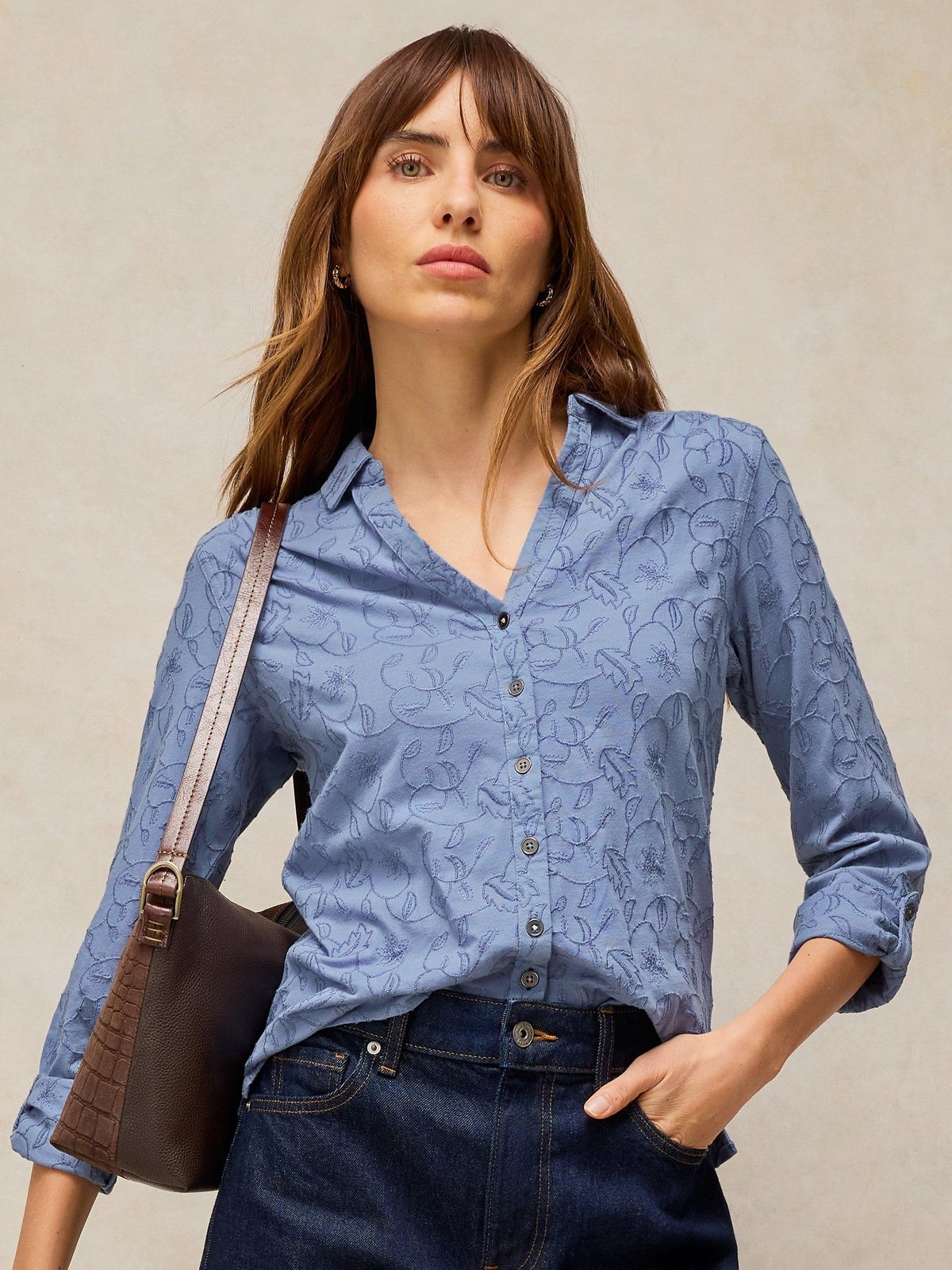 Bluse Annie mit Stickerei - 40