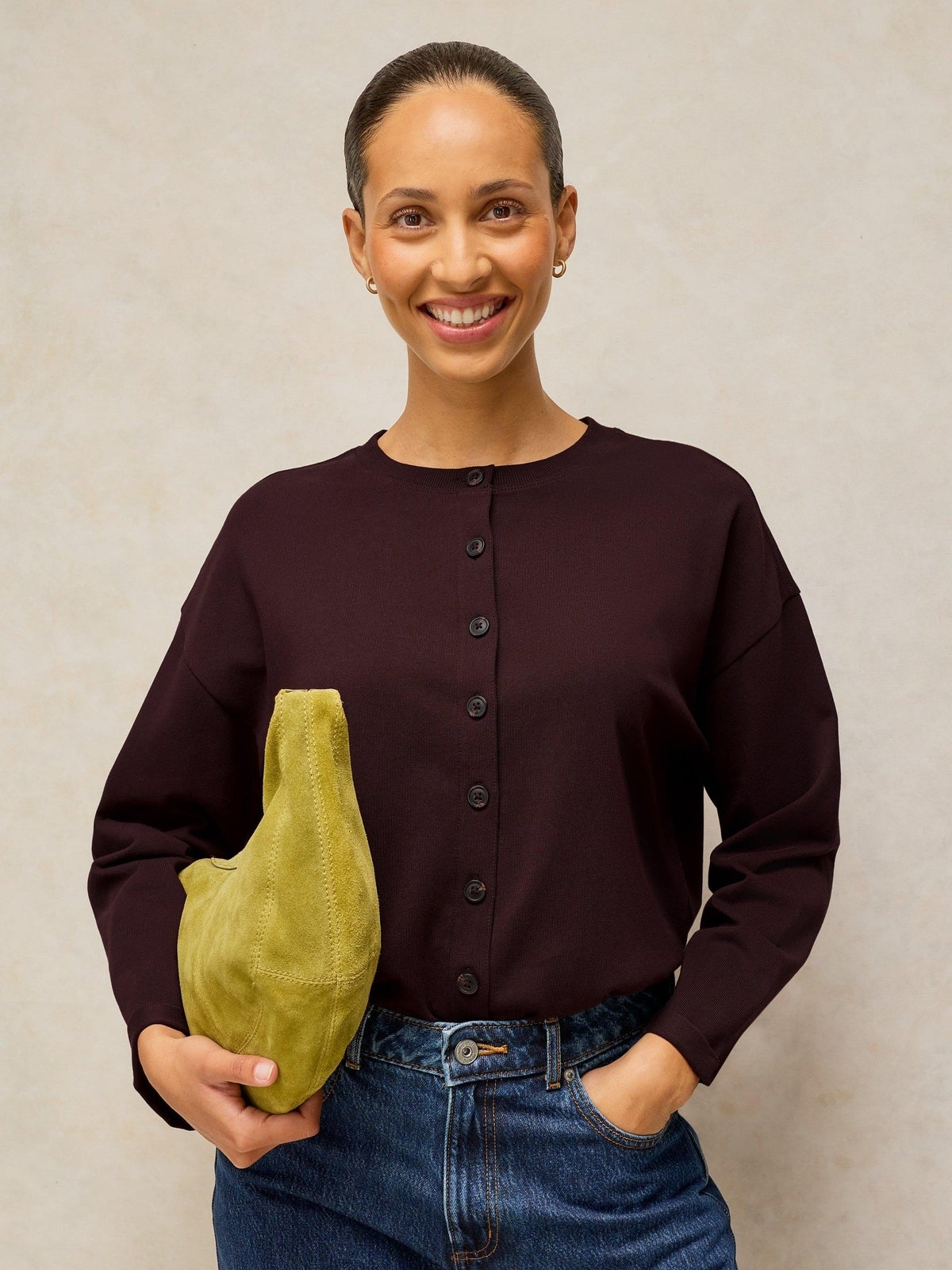 Langarmshirt Kim mit Knopfleiste - 42