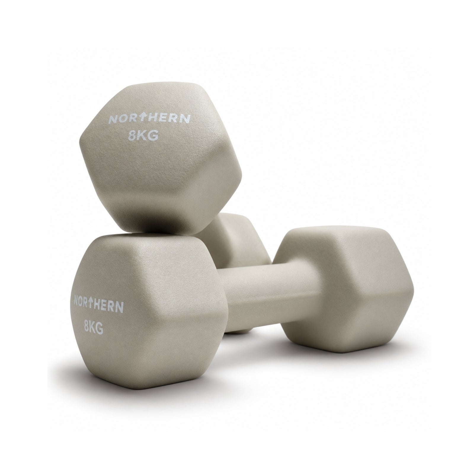 Northern Neoprene Hex Dumbbells – Natural Stone - 8kg