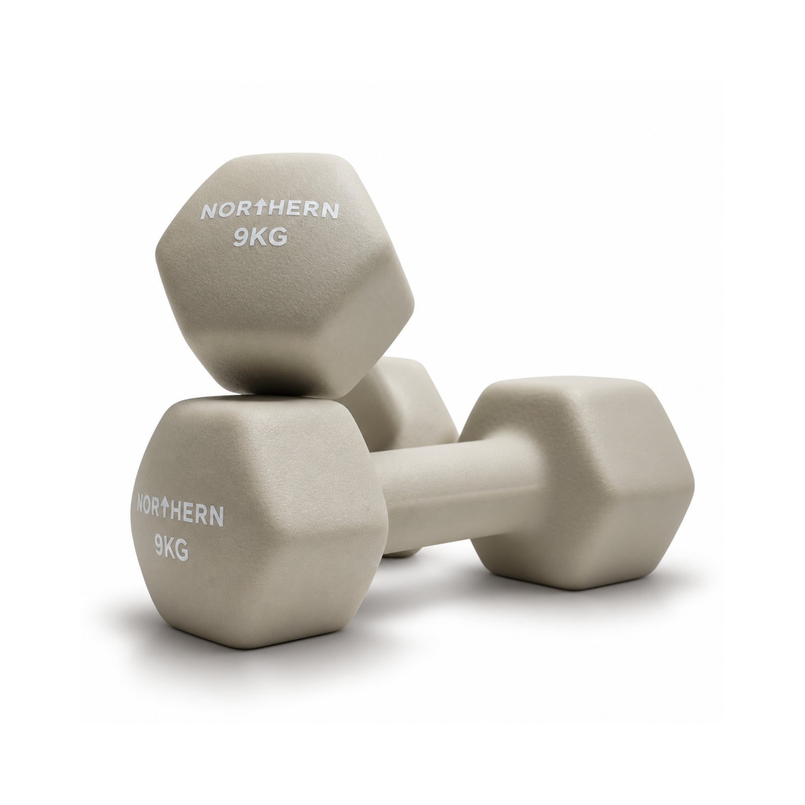 Northern Neoprene Hex Dumbbells – Natural Stone - 9kg