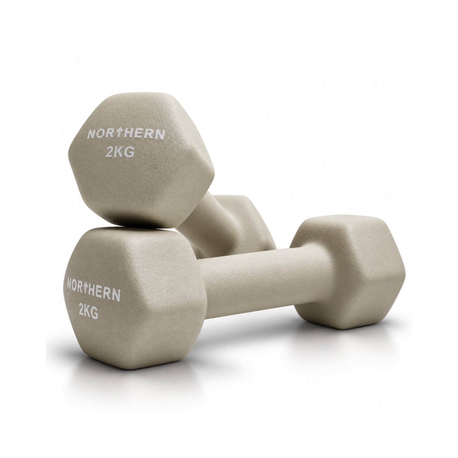 Northern Neoprene Hex Dumbbells – Natural Stone - 2kg