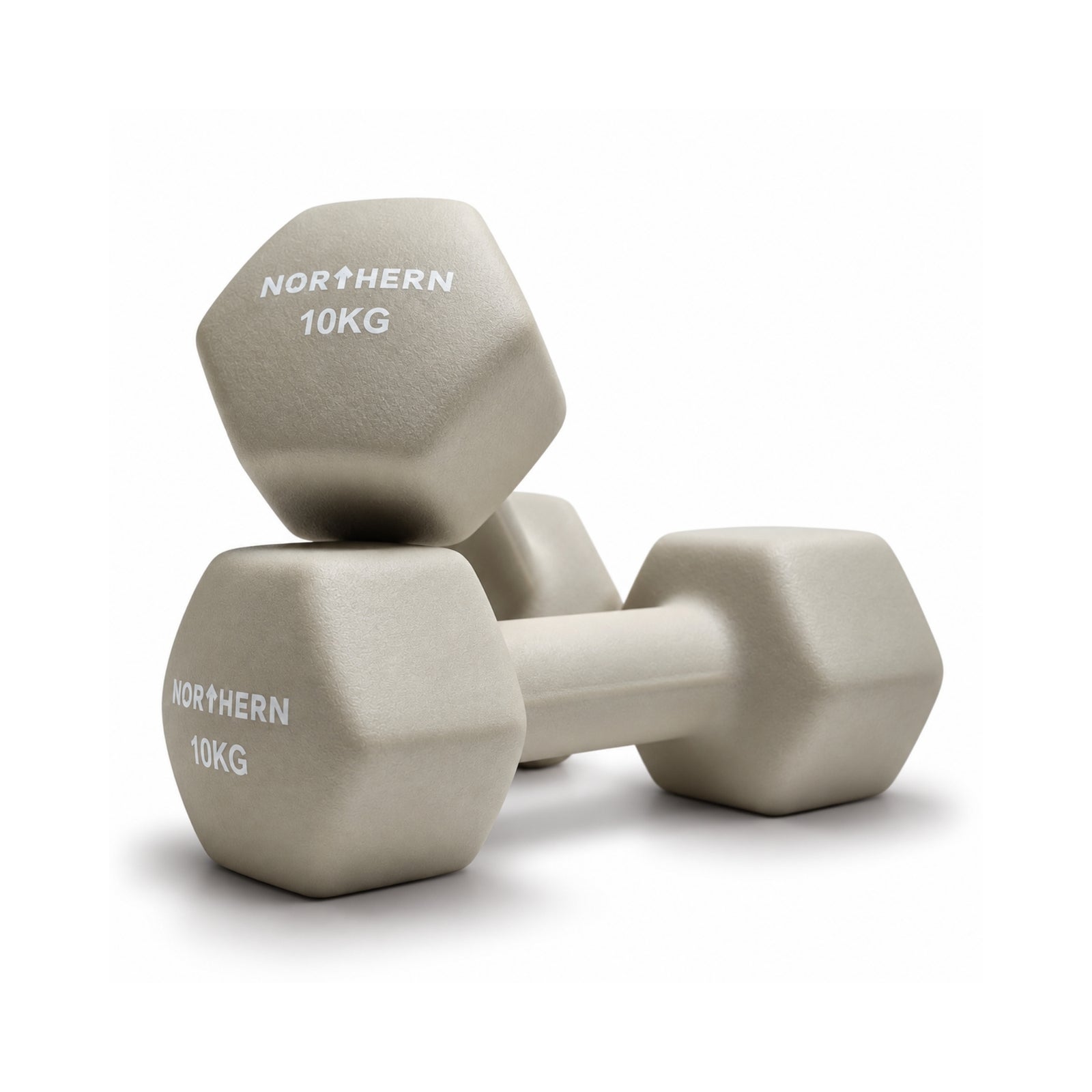 Northern Neoprene Hex Dumbbells – Natural Stone - 10kg