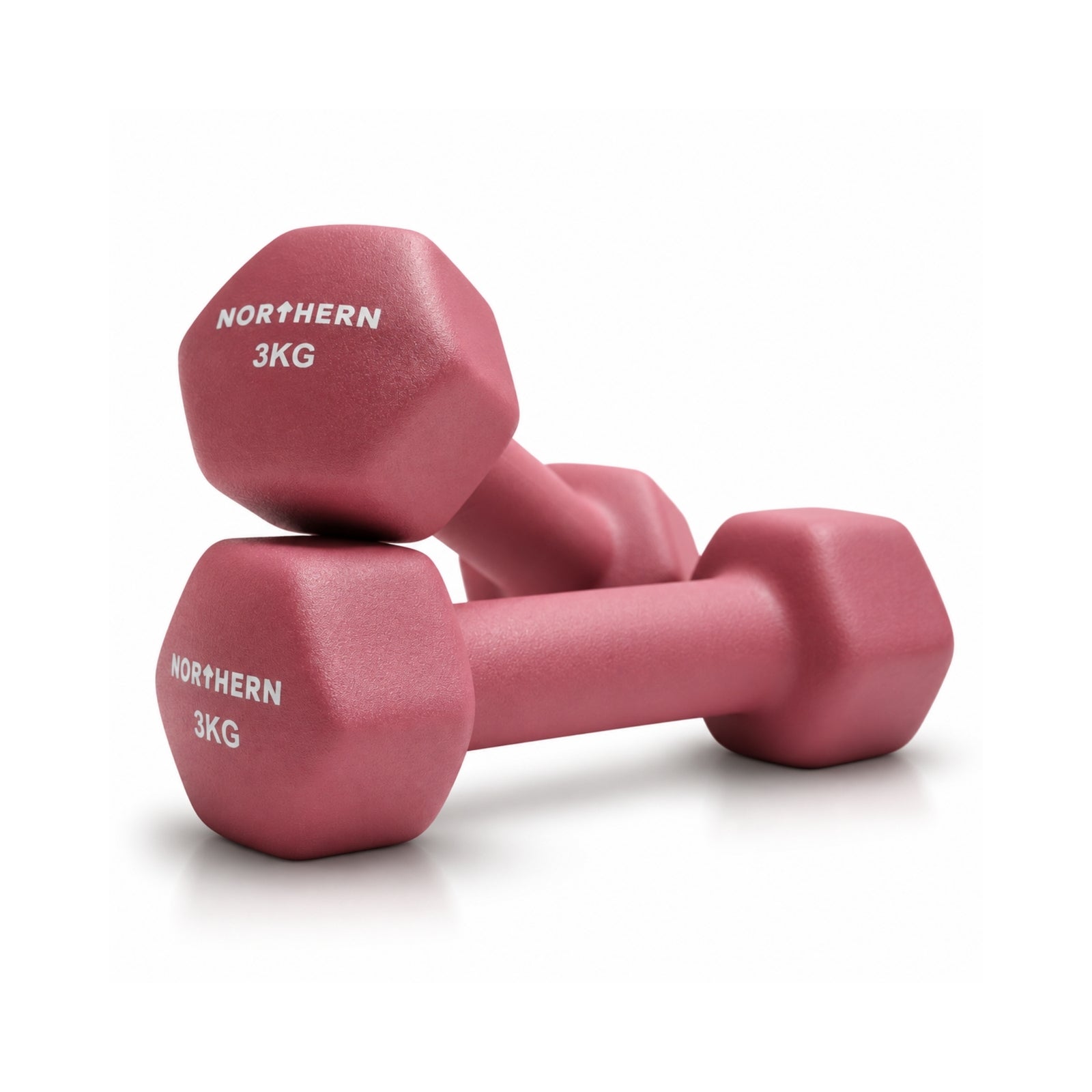 Northern Neoprene Hex Dumbbells – Dusk Pink - 3kg
