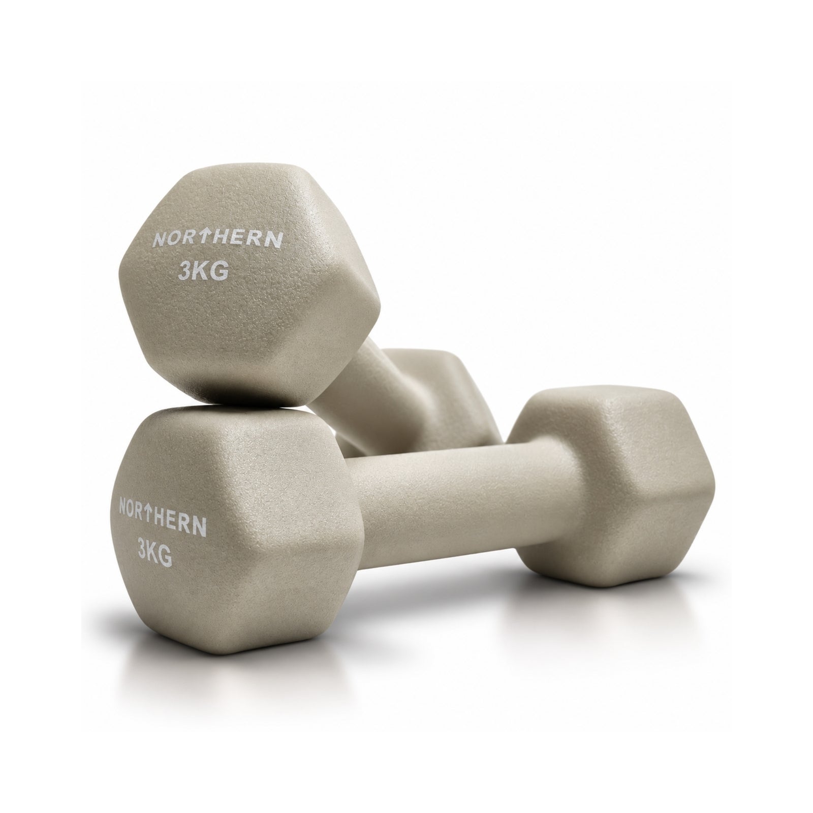 Northern Neoprene Hex Dumbbells – Natural Stone - 3kg