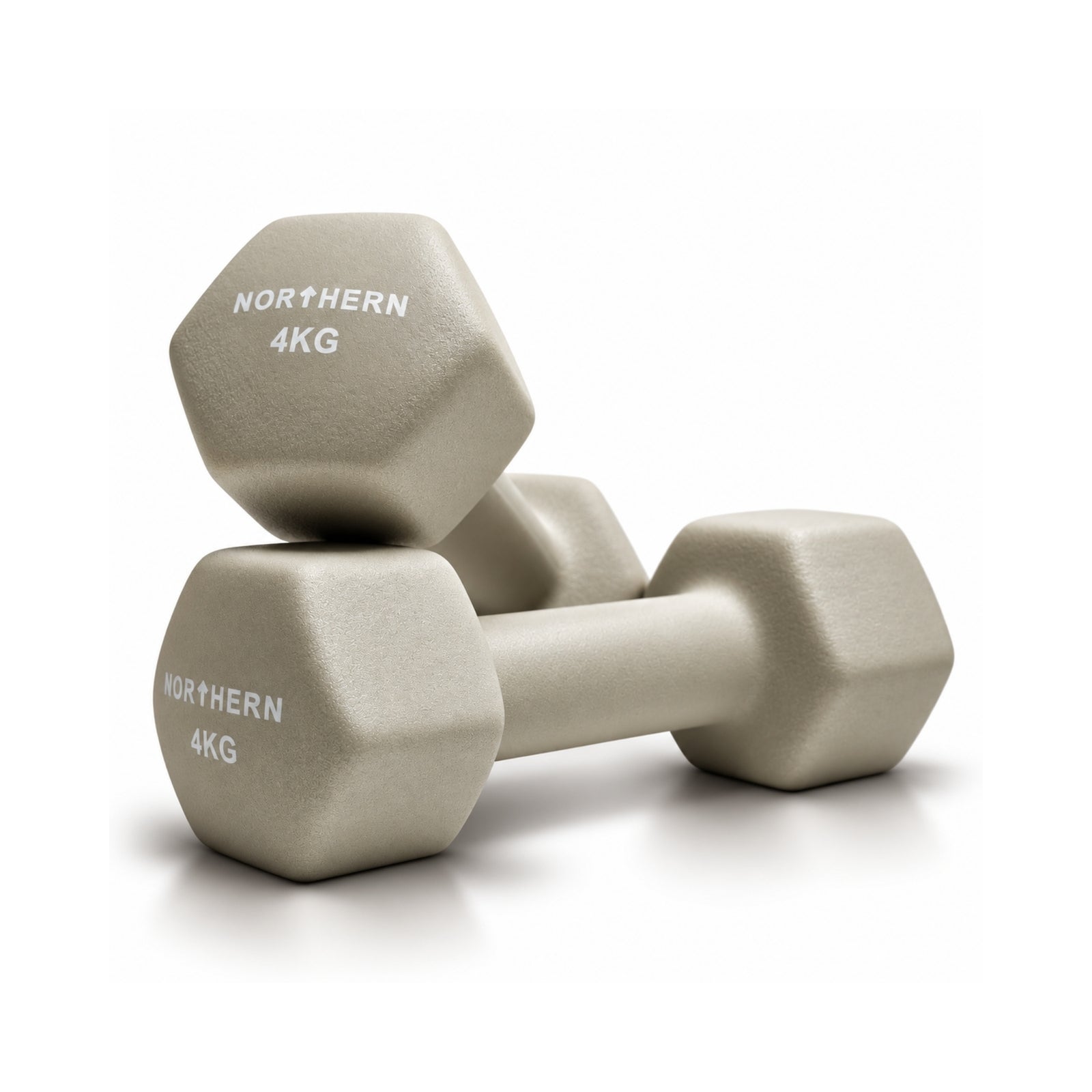 Northern Neoprene Hex Dumbbells – Natural Stone - 4kg