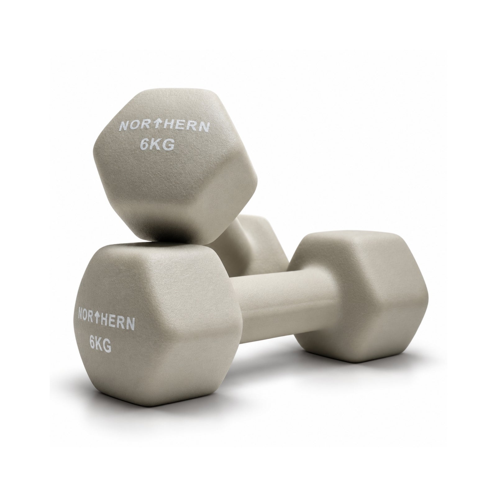 Northern Neoprene Hex Dumbbells – Natural Stone - 6KG