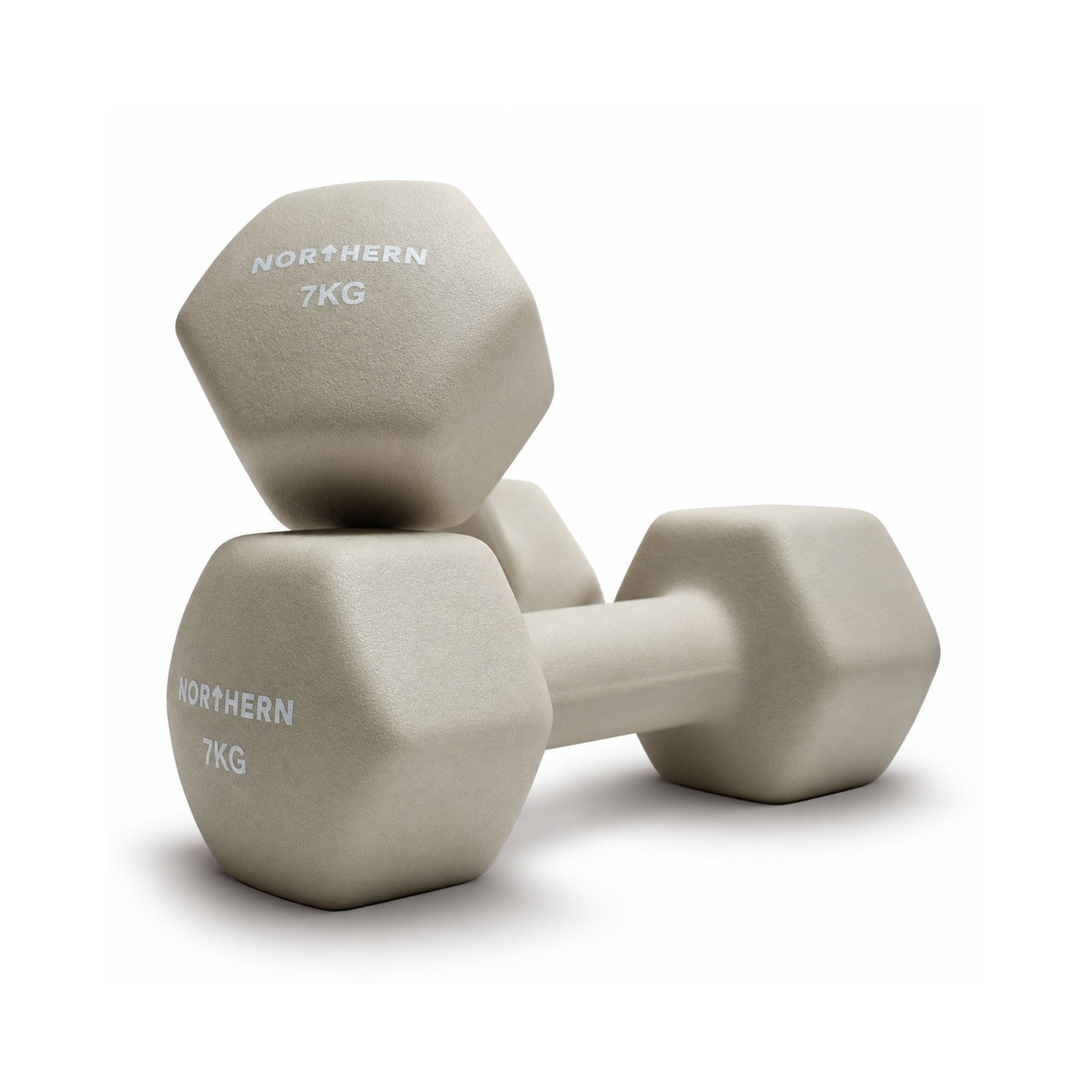 Northern Neoprene Hex Dumbbells – Natural Stone - 7kg