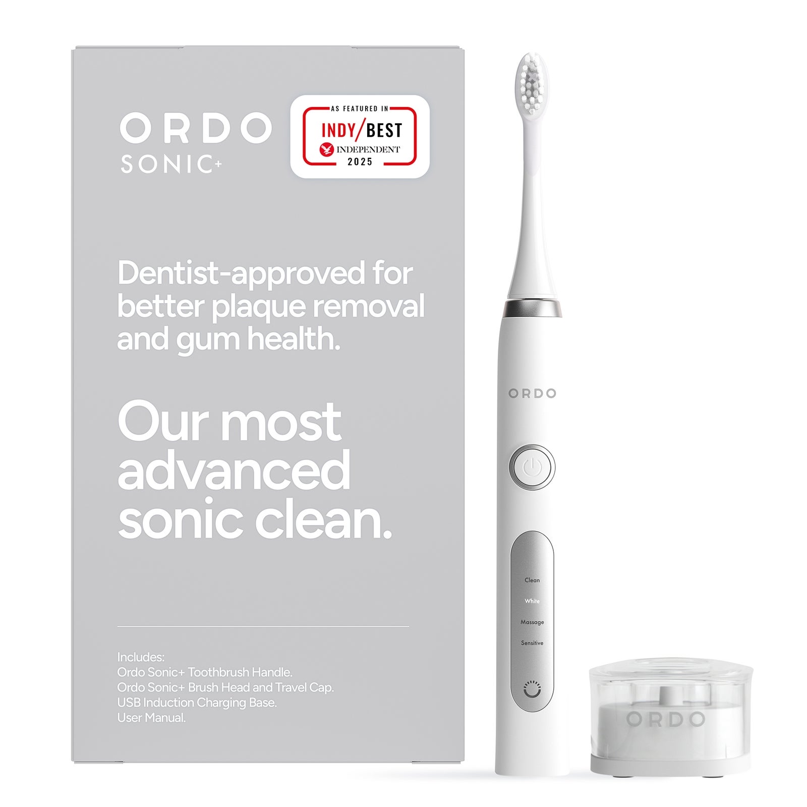 ORDO Sonic+ Electric Toothbrush - White/Silver