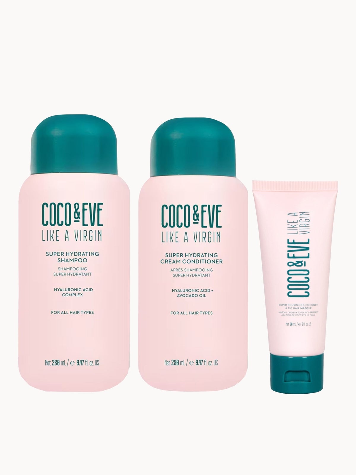 Coco & Eve Like a Virgin Shampoo & Conditioner Duo and Travel Hair Mask