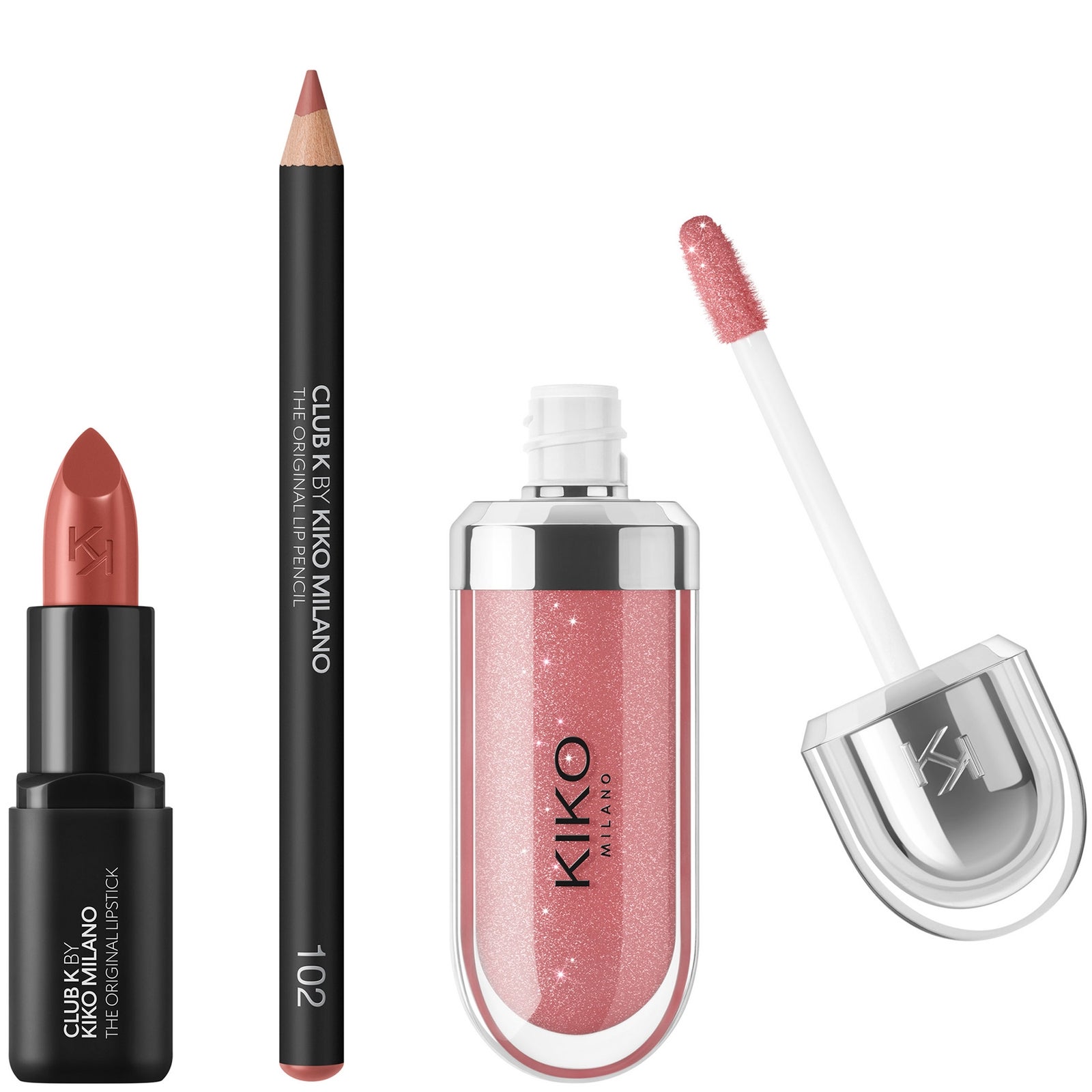 kiko milano exclusive rosey nude lip trio