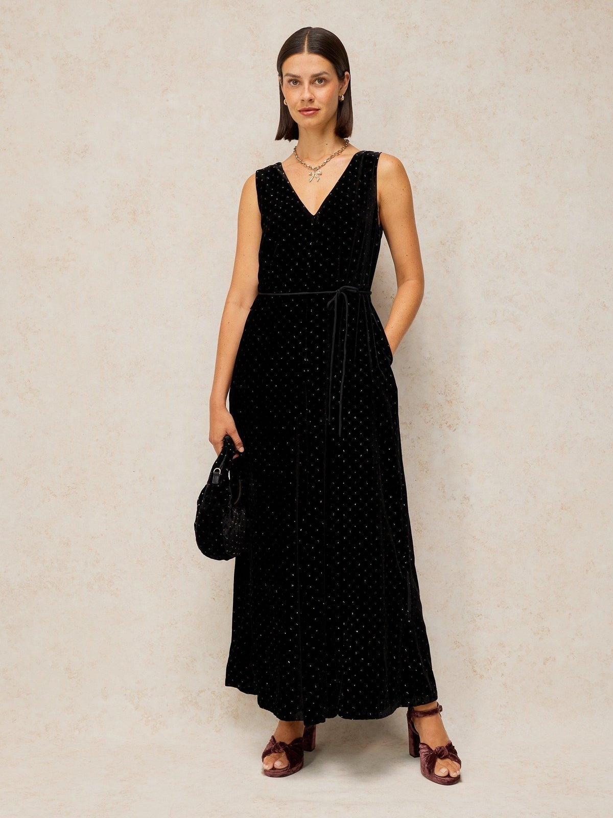 Palazzo-Jumpsuit Poppy aus Samt - 46/R