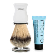 Blaireau de Luxe avec Support Chromé par men-ü - Blanc