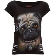 Haut Spiral pour Femme Pug Life 2 -en -1 -Noir - XL/UK 18-20 - Noir