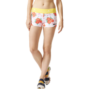 adidas Women's Stellasport Printed Gym Shorts - White/Pink - M/UK 12-14 - White