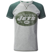 NFL Men's New York Jets Logo Contrast Sleeve T-Shirt - Grey - S - Grey