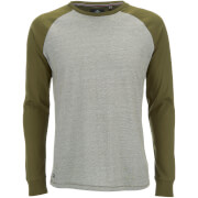 Image of Threadbare Men's Coleman Raglan Long Sleeve Top - Khaki - L - Green