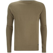 Threadbare Mens Sanders Textured Knit Jumper Green L threadbare kopen in de aanbieding