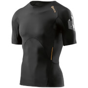 Skins A400 Short Sleeve Top Oblique L Black skins kopen in de aanbieding