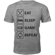 Eat Sleep Game Repeat Slogan T Shirt Grey Xxl the slogan collection kopen in de aanbieding Eat Sleep Game Repeat Slogan T Shirt Grey Xxl the slogan collection kopen in de aanbieding