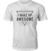Tjunkie I Wake Up Awesome Slogan T Shirt White L tjunkie kopen in de aanbieding Tjunkie I Wake Up Awesome Slogan T Shirt White L tjunkie kopen in de aanbieding