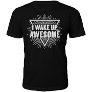 Tjunkie I Wake Up Awesome Slogan T Shirt Black Xl tjunkie kopen in de aanbieding