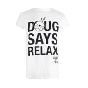 Image of Doug The Pug Women's Relax T-Shirt - White - L - White