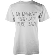 Geekdown My Imaginary Friend Says Youre Crazy T Shirt White S geekdown kopen in de aanbieding Geekdown My Imaginary Friend Says Youre Crazy T Shirt White S geekdown kopen in de aanbieding