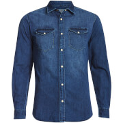 Image of Jack & Jones Originals Men's Rone Denim Shirt - Dark Blue Denim - S - Blue