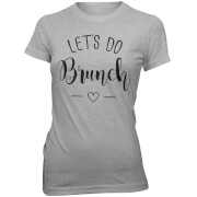 Lets Do Brunch Womens Slogan T Shirt M Grey womens slogan collection kopen in de aanbieding