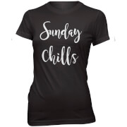Sunday Chills Womens Slogan T Shirt M Black womens slogan collection kopen in de aanbieding