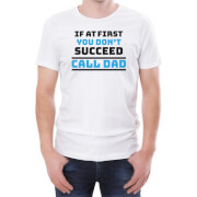 Tjunkie If At First You Dont Succeed Call Dad Mens White T Shirt S tjunkie kopen in de aanbieding