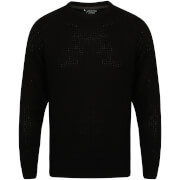 Pull Col Rond Homme Point Gaufré Kensington - Noir - L - Noir