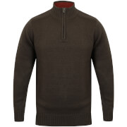 Kensington Men's Zip Down Jumper with Ribbed Detailing - Charcoal - XXL - Grey