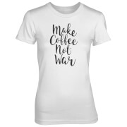 Tjunkie Make Coffee Not War Womens White T Shirt S tjunkie kopen in de aanbieding